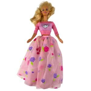 Barbie Styling Hair Doll w/ Pull String + Mix-Match Pink Barbie Outfit